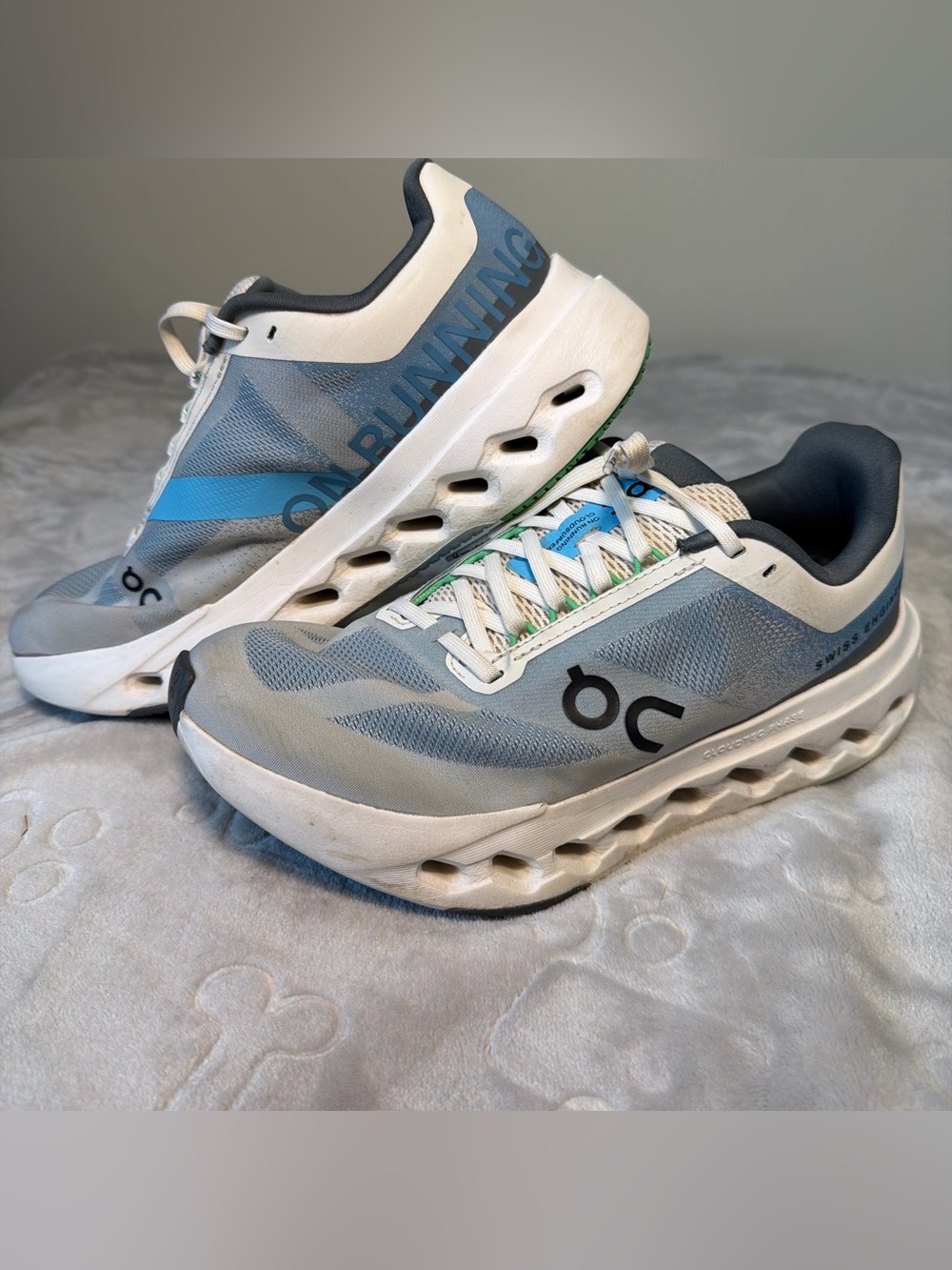 On Running Cloudsurfer Next Women's Grey & Blue Running Shoes Size 8.5